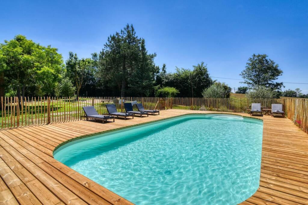 Вилла Chalet De Charme Avec Piscine Aurade Экстерьер фото