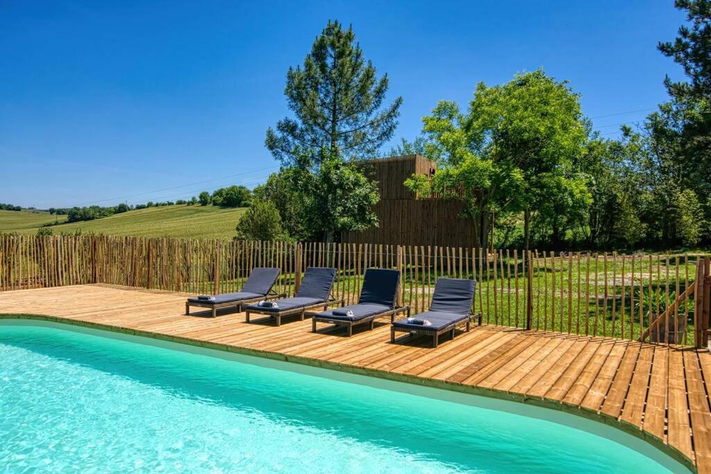 Вилла Chalet De Charme Avec Piscine Aurade Экстерьер фото